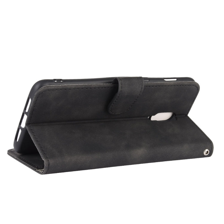 For OnePlus 6T Solid Color Skin Feel Magnetic Buckle Horizontal Flip Calf Texture PU Leather Case with Holder & Card Slots & Wallet