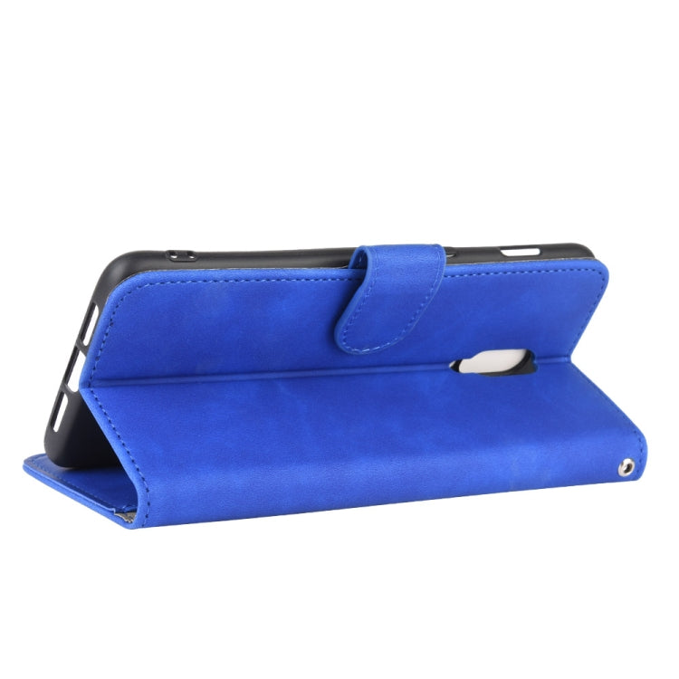 For OnePlus 6T Solid Color Skin Feel Magnetic Buckle Horizontal Flip Calf Texture PU Leather Case with Holder & Card Slots & Wallet