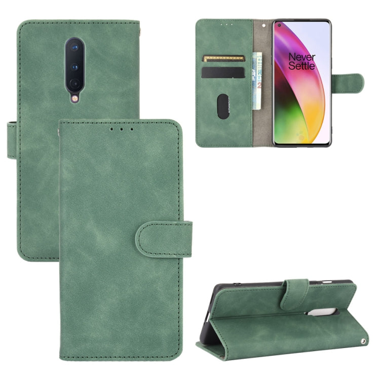 For OnePlus 8 Solid Color Skin Feel Magnetic Buckle Horizontal Flip Calf Texture PU Leather Case with Holder & Card Slots & Wallet