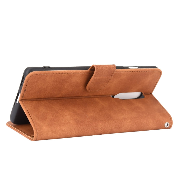 For OnePlus 8 Solid Color Skin Feel Magnetic Buckle Horizontal Flip Calf Texture PU Leather Case with Holder & Card Slots & Wallet