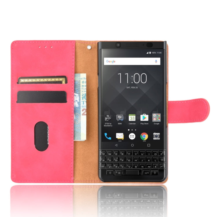 For BlackBerry Keyone Solid Color Skin Feel Magnetic Buckle Horizontal Flip Calf Texture PU Leather Case with Holder & Card Slots & Wallet