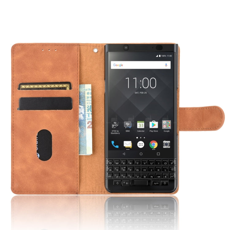 For BlackBerry Keyone Solid Color Skin Feel Magnetic Buckle Horizontal Flip Calf Texture PU Leather Case with Holder & Card Slots & Wallet
