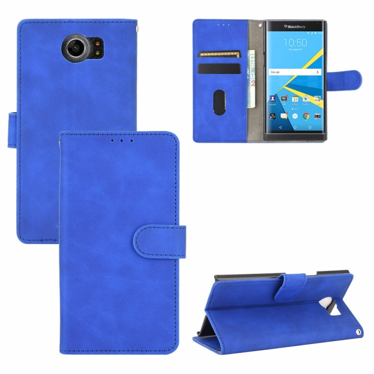 For BlackBerry Priv Solid Color Skin Feel Magnetic Buckle Horizontal Flip Calf Texture PU Leather Case with Holder & Card Slots & Wallet