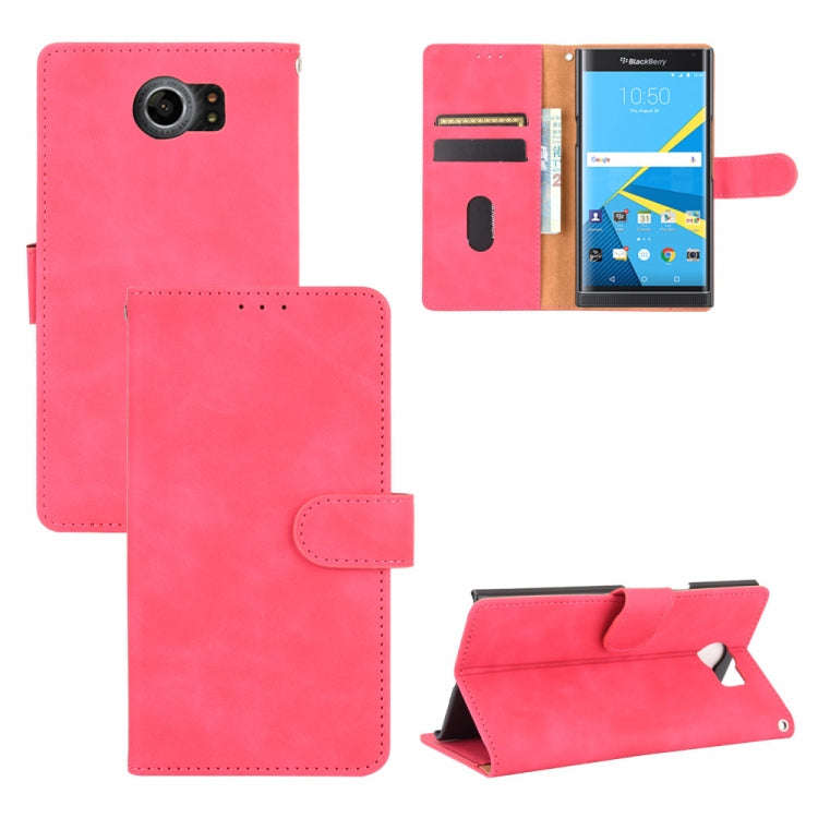 For BlackBerry Priv Solid Color Skin Feel Magnetic Buckle Horizontal Flip Calf Texture PU Leather Case with Holder & Card Slots & Wallet