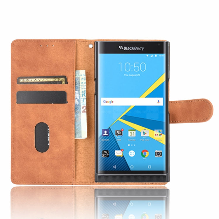 For BlackBerry Priv Solid Color Skin Feel Magnetic Buckle Horizontal Flip Calf Texture PU Leather Case with Holder & Card Slots & Wallet