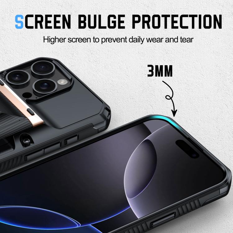 For iPhone 16 Plus Card Slot PC Hybrid TPU Combo Phone Case