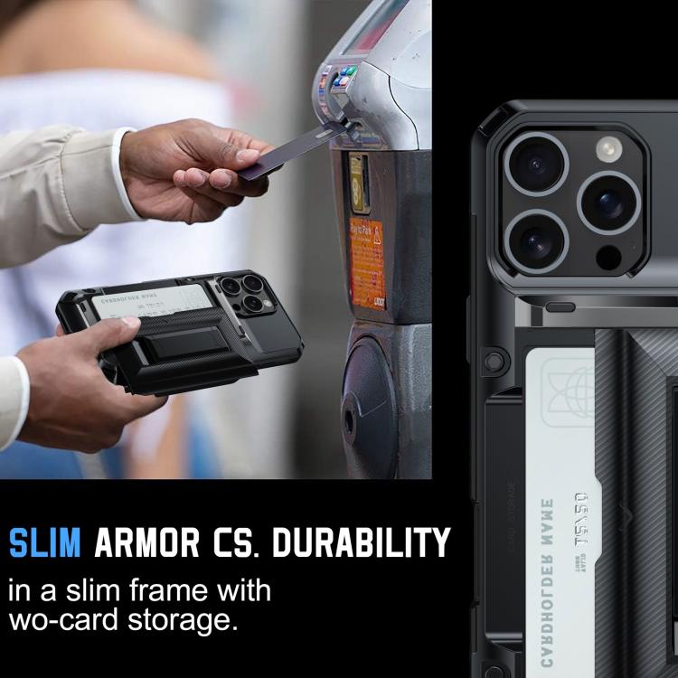 For iPhone 15 Plus Card Slot PC Hybrid TPU Combo Phone Case