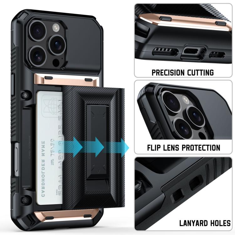 For iPhone 14 Plus Card Slot PC Hybrid TPU Combo Phone Case
