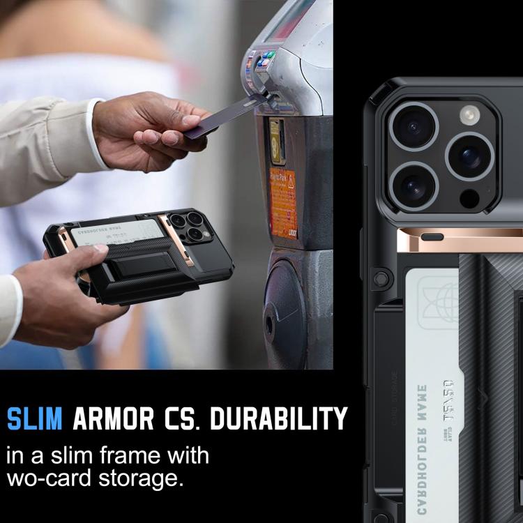 For iPhone 14 Pro Max Card Slot PC Hybrid TPU Combo Phone Case