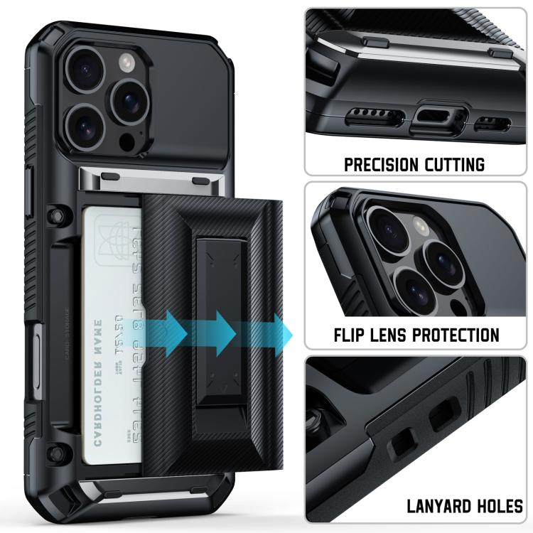 For iPhone 11 Pro Max Card Slot PC Hybrid TPU Combo Phone Case