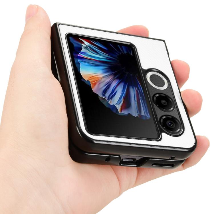For ZTE nubia Flip2 Carbon Fiber Texture PU Leather PC Phone Case
