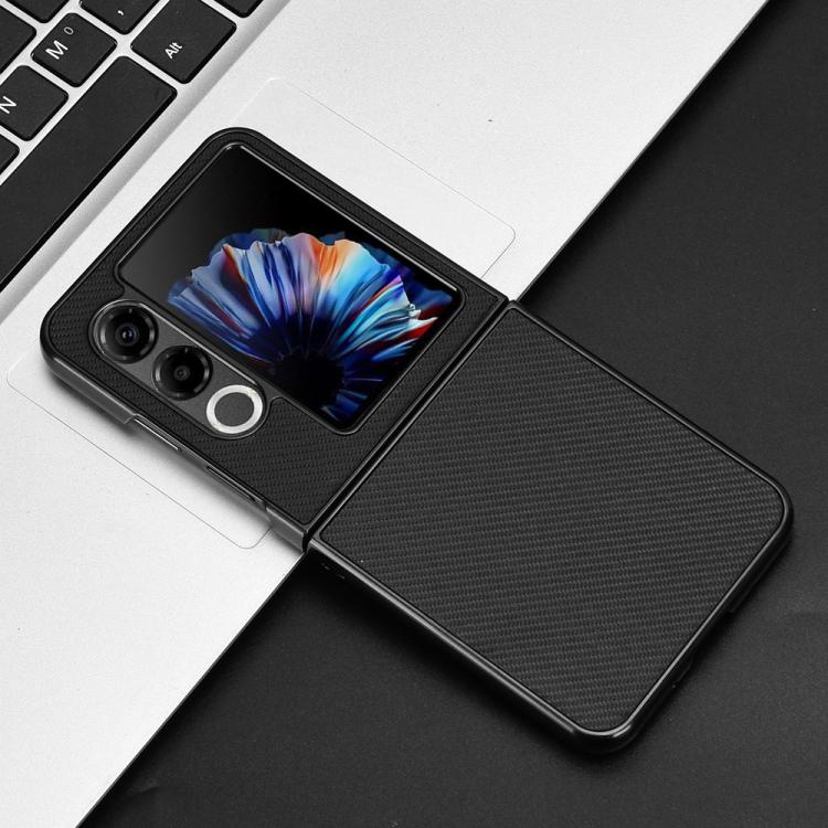 For ZTE nubia Flip2 Carbon Fiber Texture PU Leather PC Phone Case