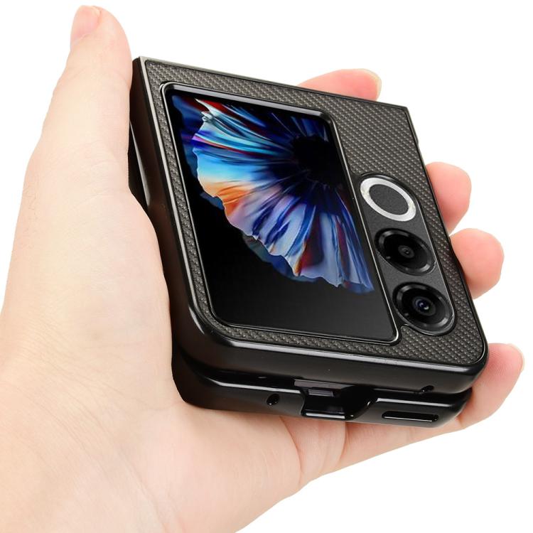 For ZTE nubia Flip2 Carbon Fiber Texture PU Leather PC Phone Case