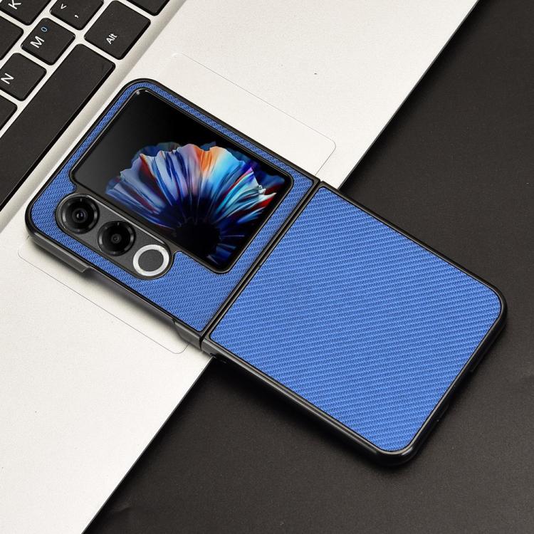 For ZTE nubia Flip2 Carbon Fiber Texture PU Leather PC Phone Case