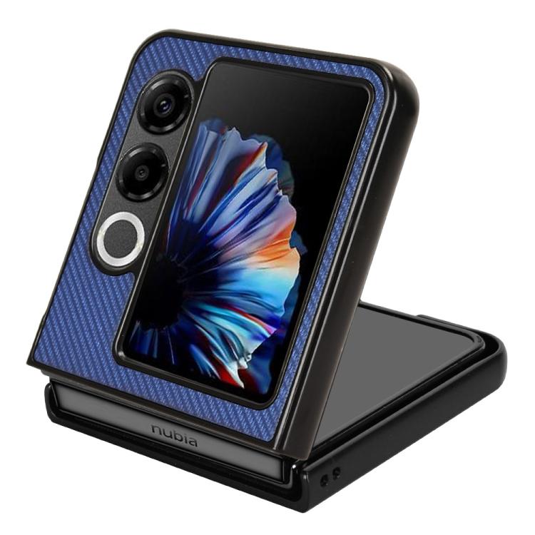 For ZTE nubia Flip2 Carbon Fiber Texture PU Leather PC Phone Case