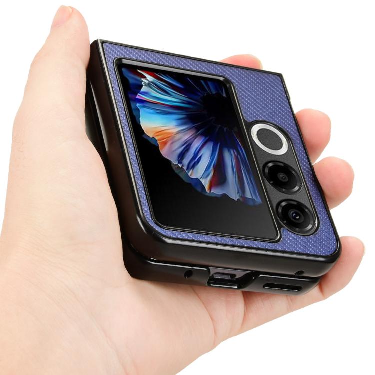 For ZTE nubia Flip2 Carbon Fiber Texture PU Leather PC Phone Case