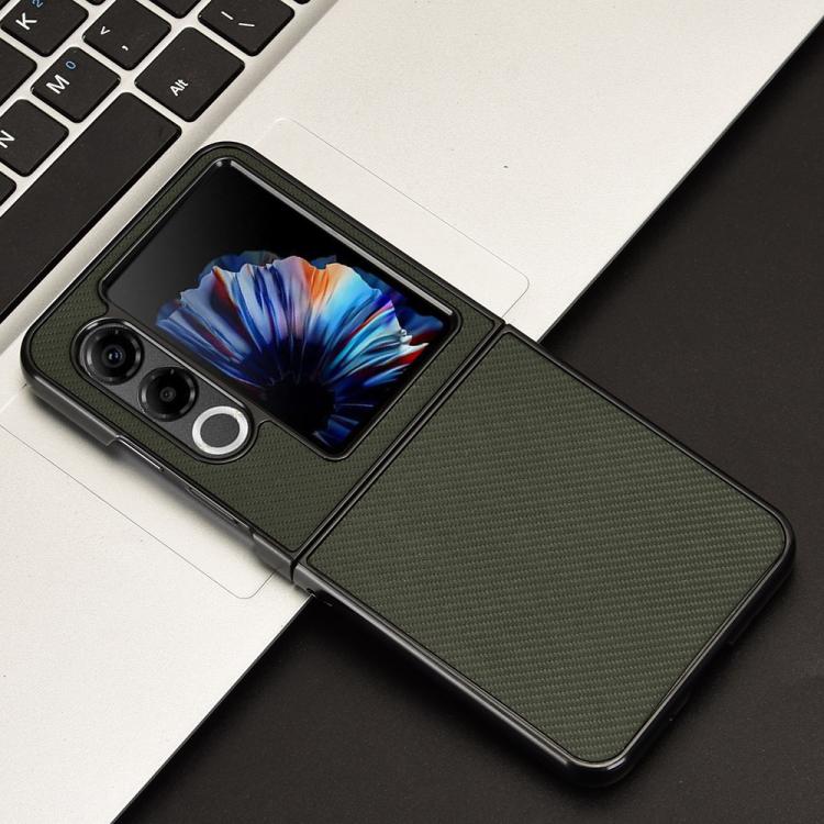 For ZTE nubia Flip2 Carbon Fiber Texture PU Leather PC Phone Case