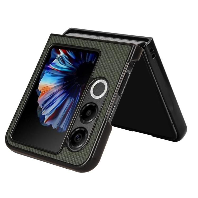 For ZTE nubia Flip2 Carbon Fiber Texture PU Leather PC Phone Case