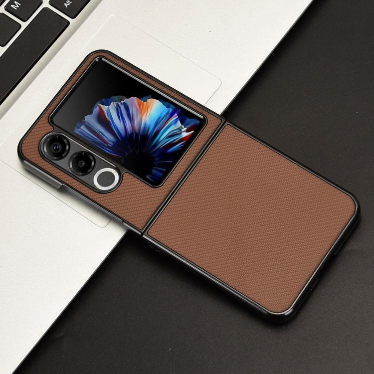 For ZTE nubia Flip2 Carbon Fiber Texture PU Leather PC Phone Case