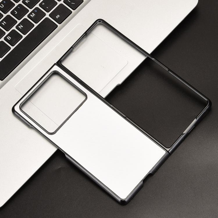 For ZTE nubia Fold Carbon Fiber Texture PU Leather PC Phone Case