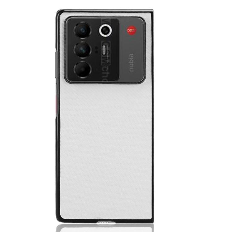 For ZTE nubia Fold Carbon Fiber Texture PU Leather PC Phone Case