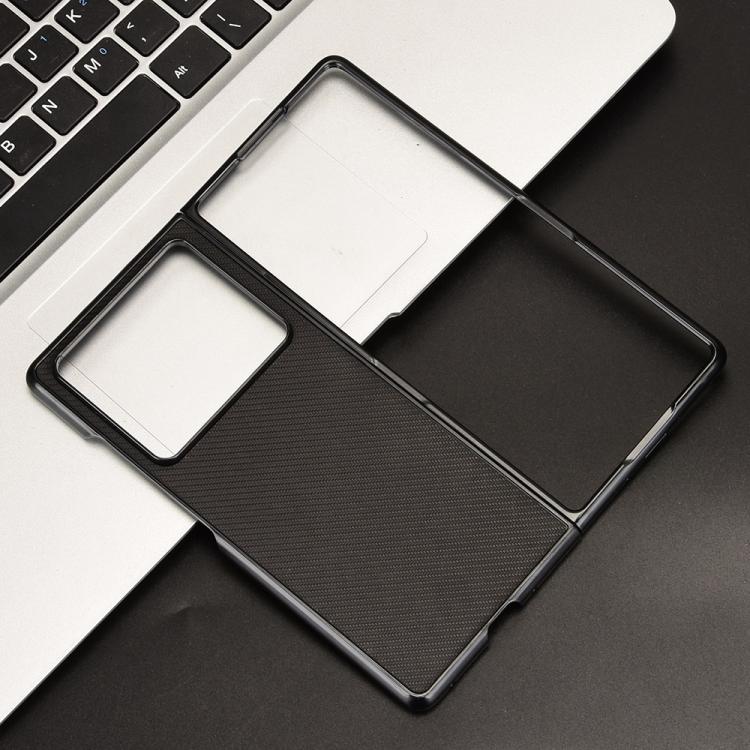 For ZTE nubia Fold Carbon Fiber Texture PU Leather PC Phone Case