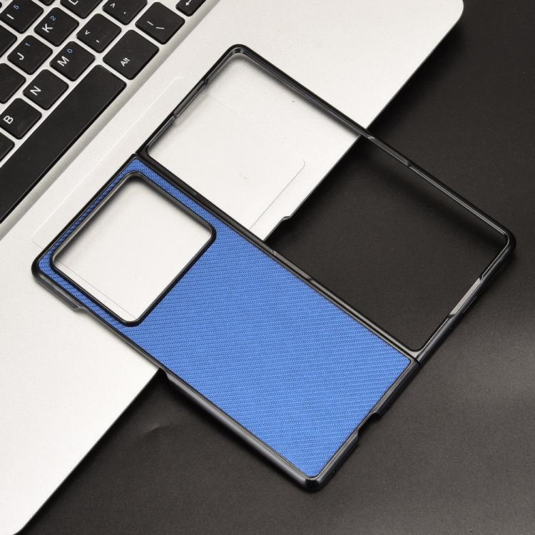 For ZTE nubia Fold Carbon Fiber Texture PU Leather PC Phone Case