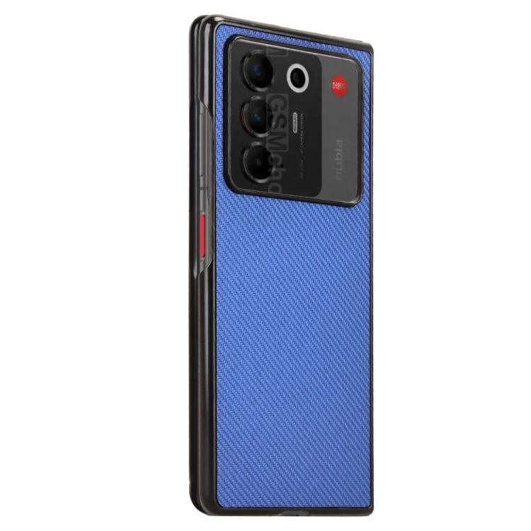 For ZTE nubia Fold Carbon Fiber Texture PU Leather PC Phone Case