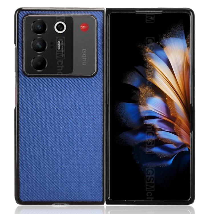 For ZTE nubia Fold Carbon Fiber Texture PU Leather PC Phone Case