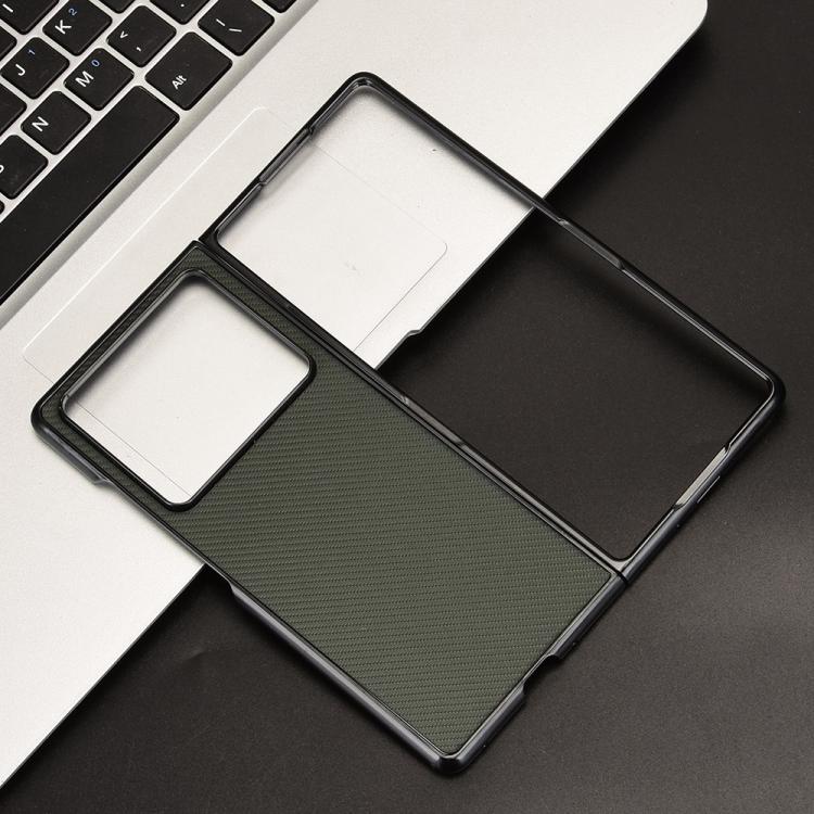 For ZTE nubia Fold Carbon Fiber Texture PU Leather PC Phone Case