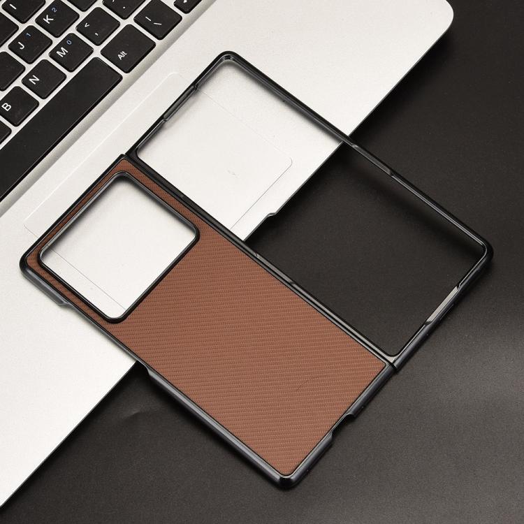 For ZTE nubia Fold Carbon Fiber Texture PU Leather PC Phone Case