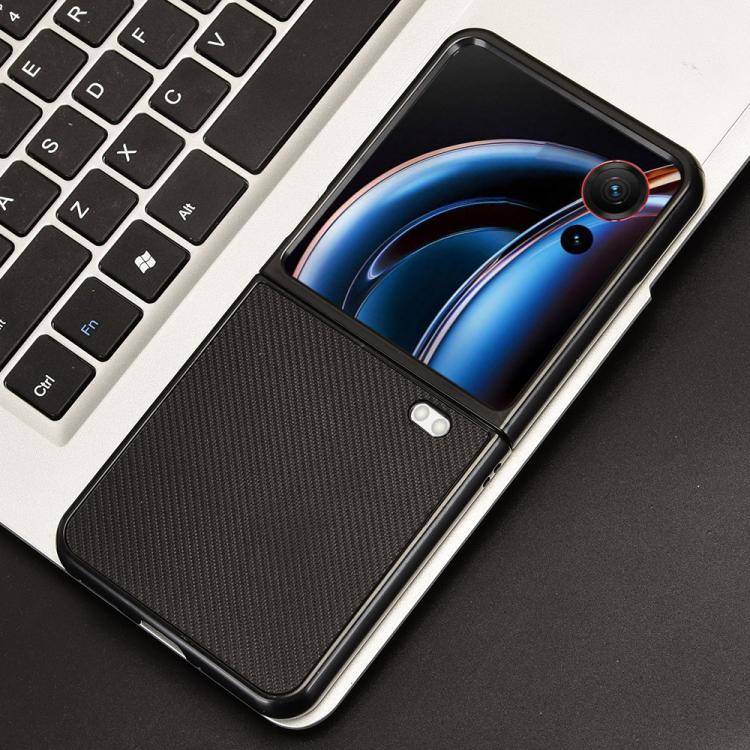For ZTE nubia Flip3 Carbon Fiber Texture PU Leather PC Phone Case