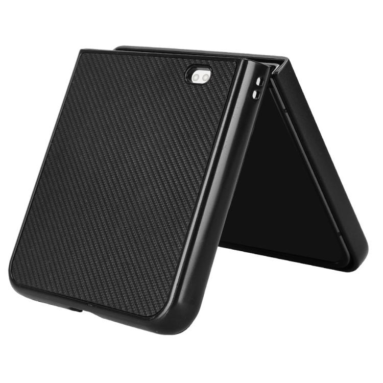 For ZTE nubia Flip3 Carbon Fiber Texture PU Leather PC Phone Case