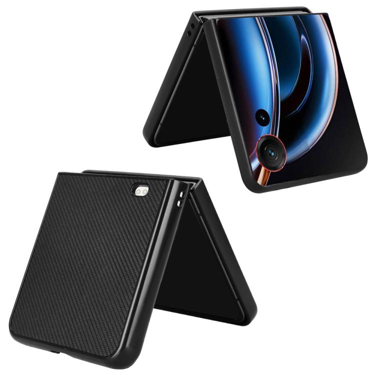 For ZTE nubia Flip3 Carbon Fiber Texture PU Leather PC Phone Case