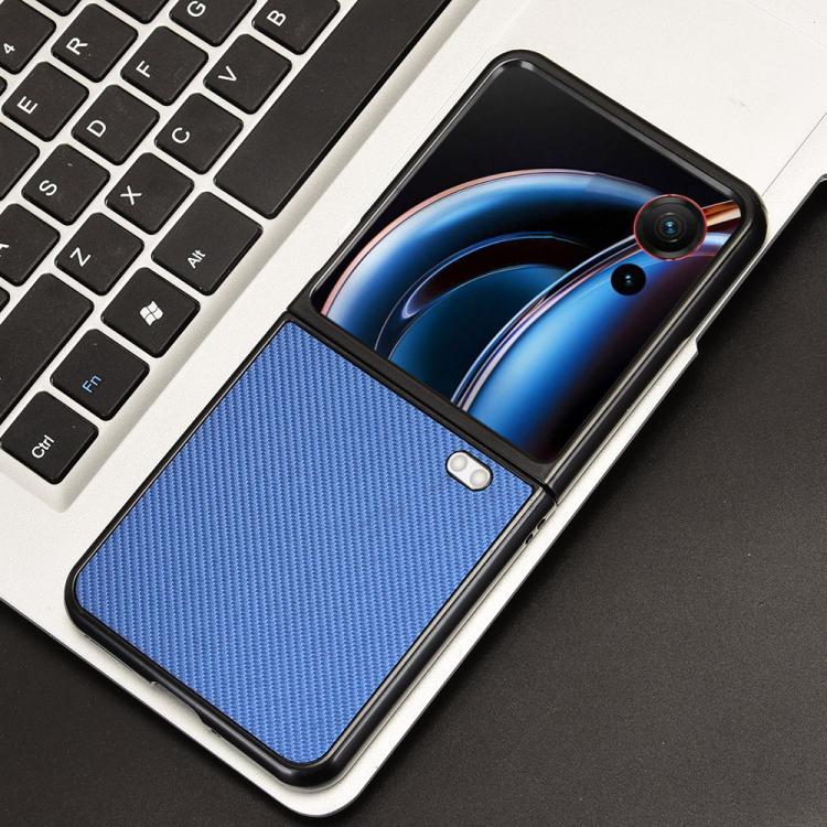 For ZTE nubia Flip3 Carbon Fiber Texture PU Leather PC Phone Case