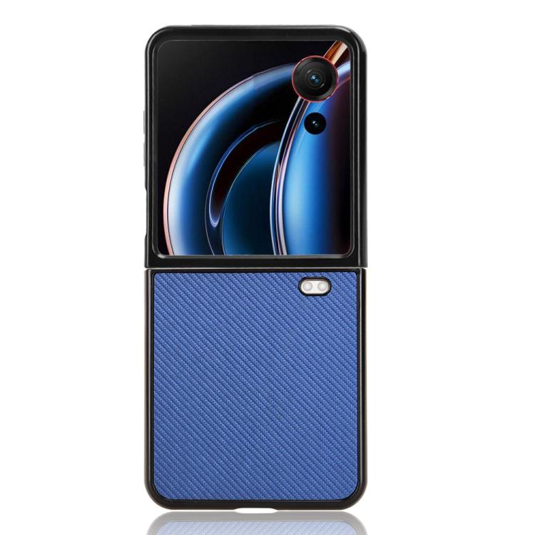For ZTE nubia Flip3 Carbon Fiber Texture PU Leather PC Phone Case