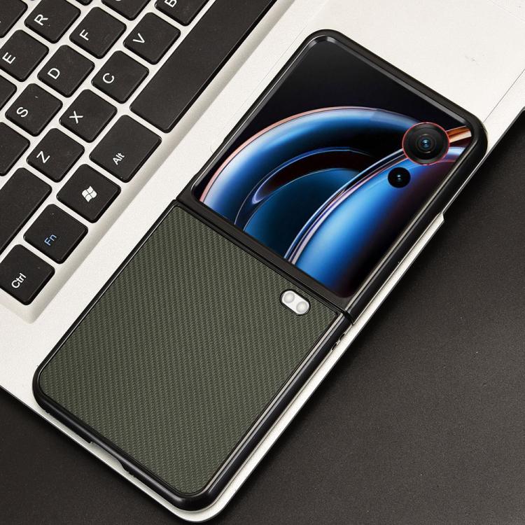 For ZTE nubia Flip3 Carbon Fiber Texture PU Leather PC Phone Case