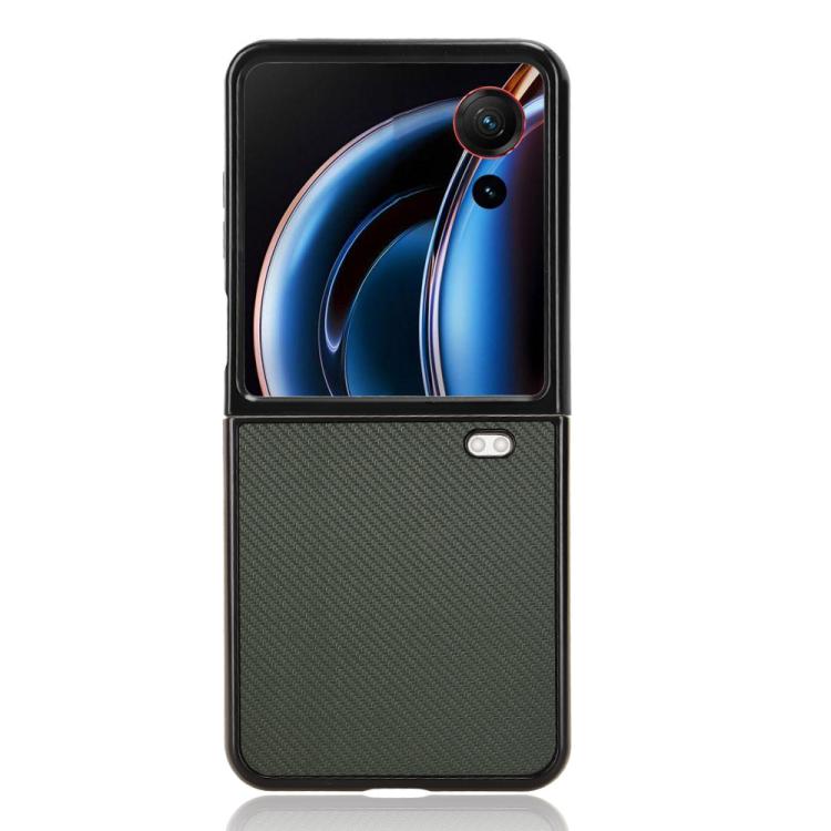For ZTE nubia Flip3 Carbon Fiber Texture PU Leather PC Phone Case