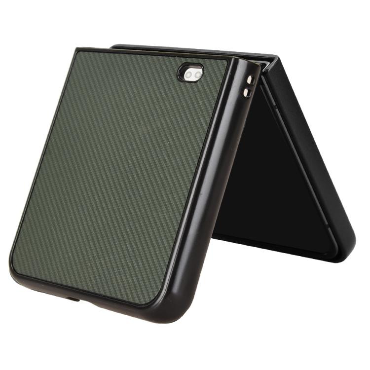 For ZTE nubia Flip3 Carbon Fiber Texture PU Leather PC Phone Case
