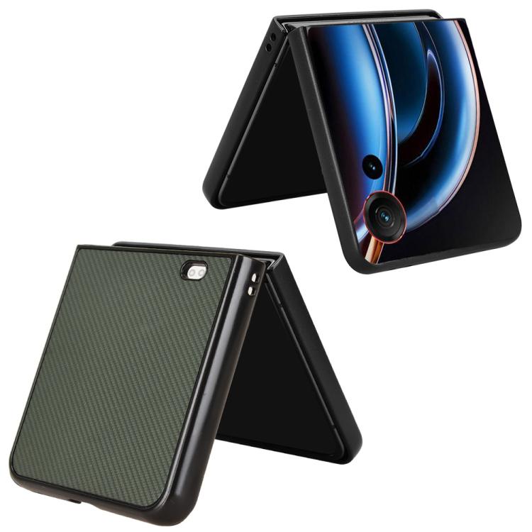 For ZTE nubia Flip3 Carbon Fiber Texture PU Leather PC Phone Case