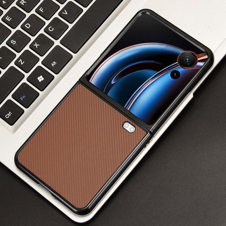 For ZTE nubia Flip3 Carbon Fiber Texture PU Leather PC Phone Case