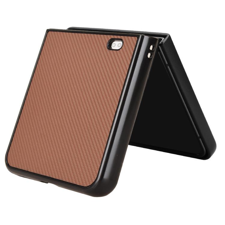 For ZTE nubia Flip3 Carbon Fiber Texture PU Leather PC Phone Case