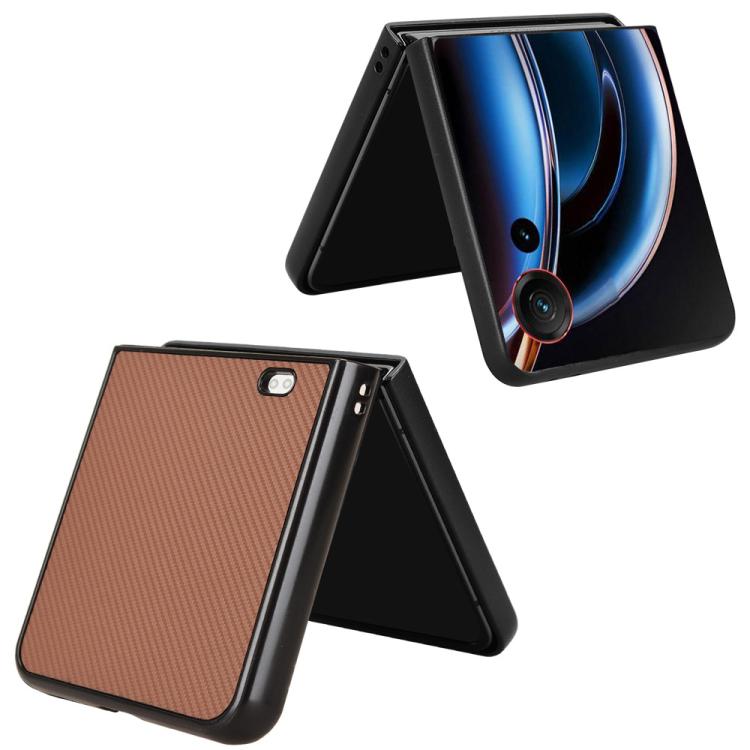 For ZTE nubia Flip3 Carbon Fiber Texture PU Leather PC Phone Case