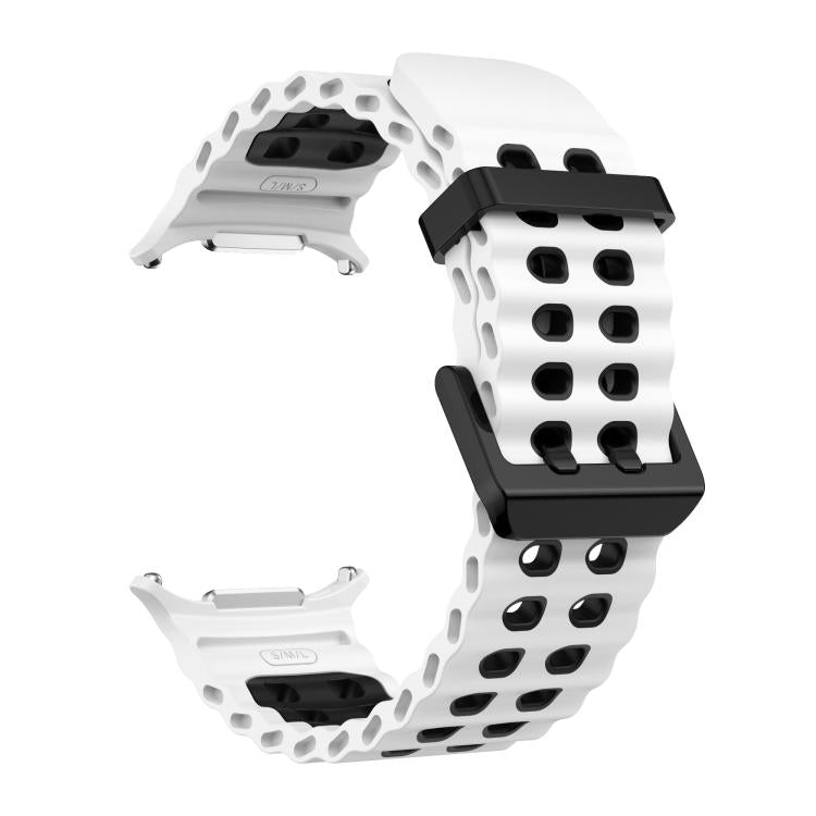 For Samsung Galaxy Watch Ultra 47mm / Ultra 2025 Kalebol Ocean Two-tone Silicone Strap