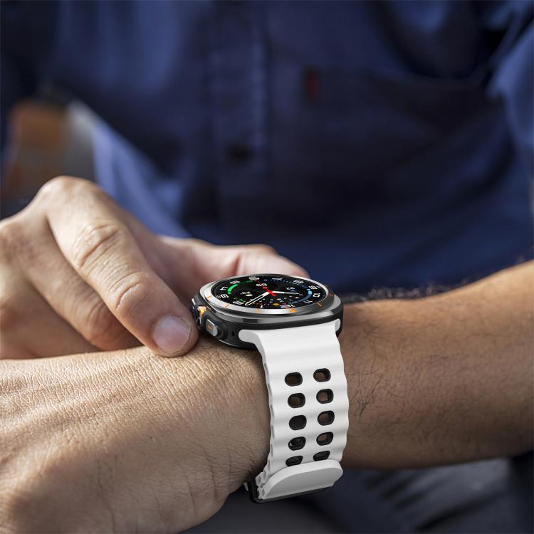 For Samsung Galaxy Watch Ultra 47mm / Ultra 2025 Kalebol Ocean Two-tone Silicone Strap