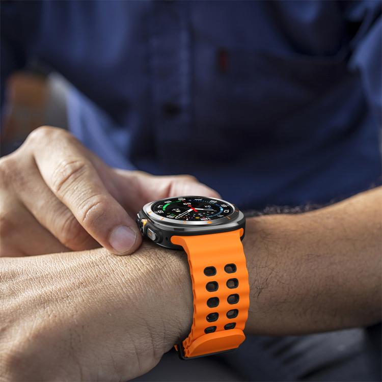 For Samsung Galaxy Watch Ultra 47mm / Ultra 2025 Kalebol Ocean Two-tone Silicone Strap