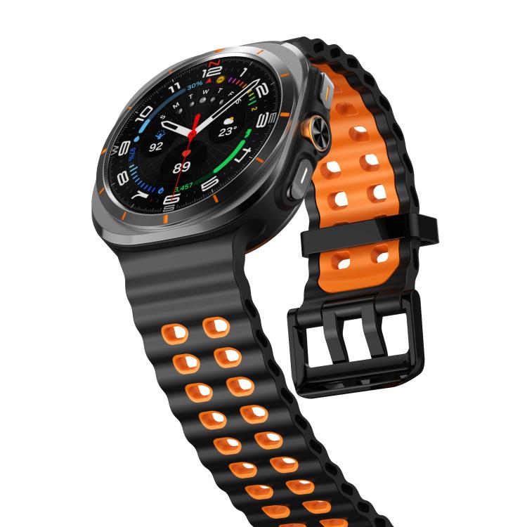 For Samsung Galaxy Watch Ultra 47mm / Ultra 2025 Kalebol Ocean Two-tone Silicone Strap