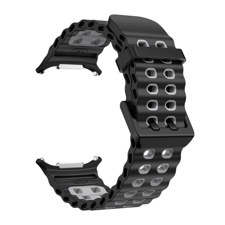 For Samsung Galaxy Watch Ultra 47mm / Ultra 2025 Kalebol Ocean Two-tone Silicone Strap