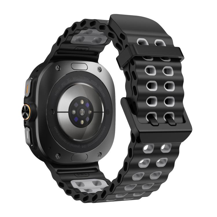 For Samsung Galaxy Watch Ultra 47mm / Ultra 2025 Kalebol Ocean Two-tone Silicone Strap