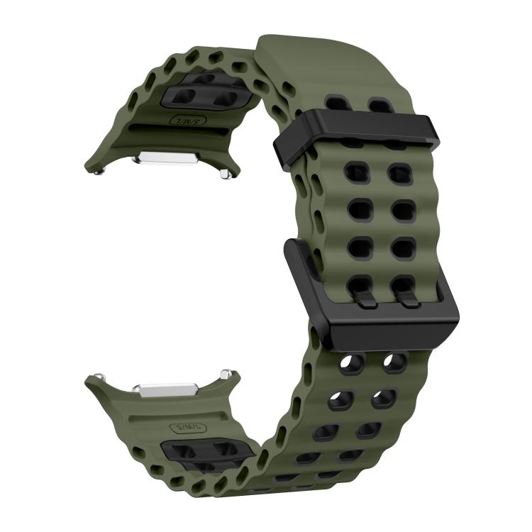 For Samsung Galaxy Watch Ultra 47mm / Ultra 2025 Kalebol Ocean Two-tone Silicone Strap